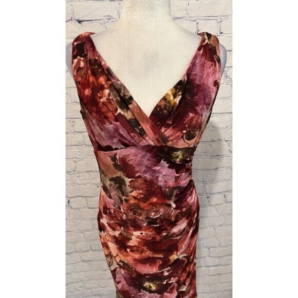 NWT LAUREN Ralph Lauren Multicolored Floral Sheath Sleeveless Midi Dress Size 10 - Picture 2 of 7